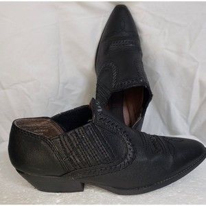 The Leather Collection Womens ankle cowgirl boots mules westerns booties size 10